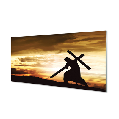 Küchenrückwand spritzschutz Jesus kreuz sonnenuntergang