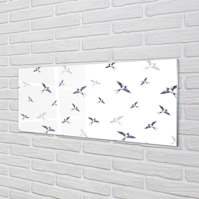 Küchenrückwand spritzschutz Vögel mit blumen