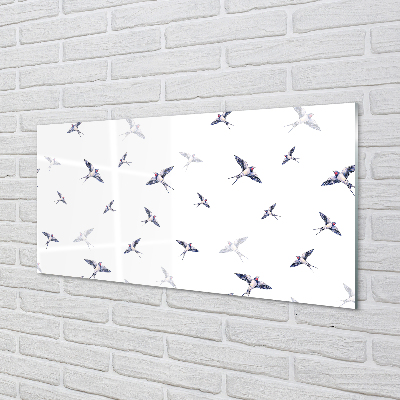 Küchenrückwand spritzschutz Vögel mit blumen