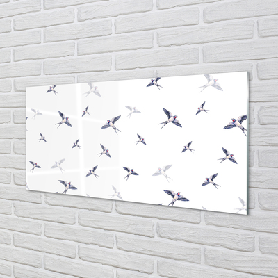 Küchenrückwand spritzschutz Vögel mit blumen