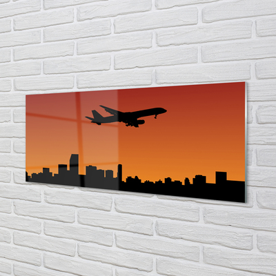 Küchenrückwand spritzschutz Flugzeug himmel und sonnenuntergang