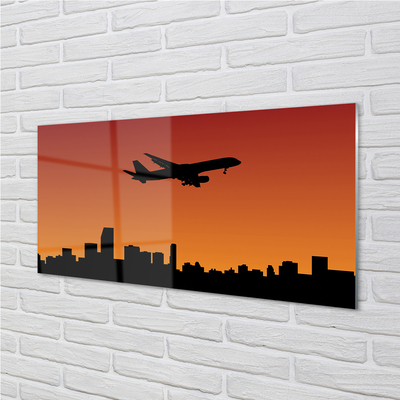 Küchenrückwand spritzschutz Flugzeug himmel und sonnenuntergang