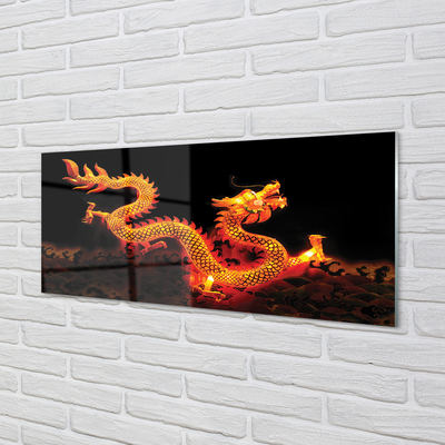 Küchenrückwand spritzschutz Goldener drache