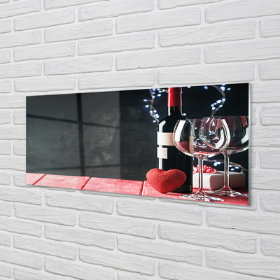 Küchenrückwand spritzschutz Weingläser herz aus glas