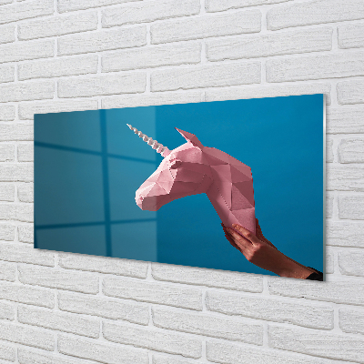 Küchenrückwand spritzschutz Origami einhorn rosa