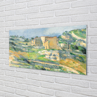 Küchenrückwand spritzschutz Haus gemalt kunst auf dem hügel