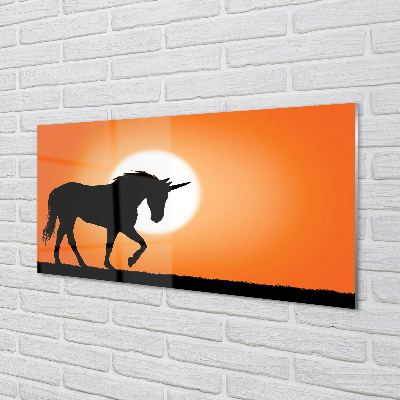 Küchenrückwand spritzschutz Sonnenuntergang einhorn