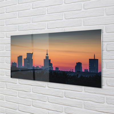 Küchenrückwand spritzschutz Sunset panorama von warschau