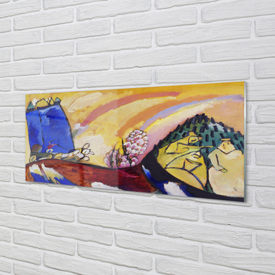 Küchenrückwand spritzschutz Kunst abstrakte landschaft im ländlichen raum