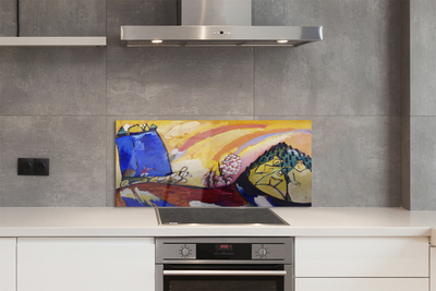 Küchenrückwand spritzschutz Kunst abstrakte landschaft im ländlichen raum
