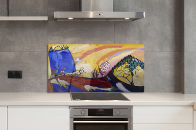 Küchenrückwand spritzschutz Kunst abstrakte landschaft im ländlichen raum