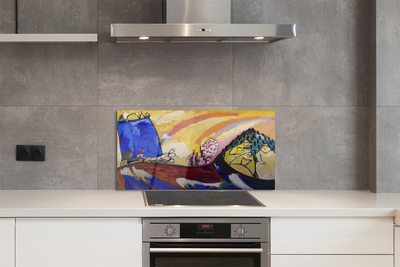 Küchenrückwand spritzschutz Kunst abstrakte landschaft im ländlichen raum