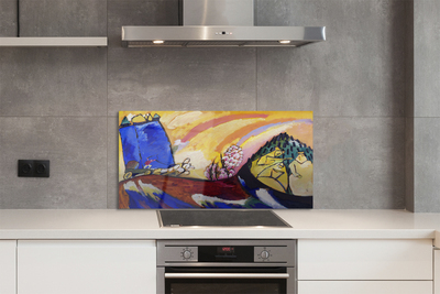Küchenrückwand spritzschutz Kunst abstrakte landschaft im ländlichen raum