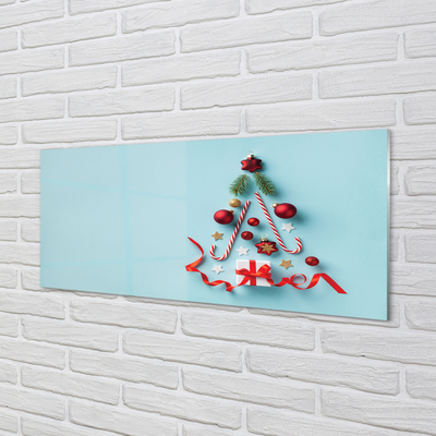 Küchenrückwand spritzschutz Geschenk kugeln süßigkeiten dekorationen