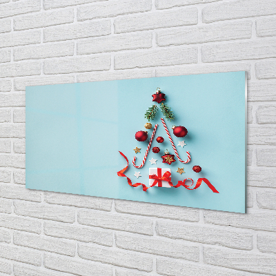 Küchenrückwand spritzschutz Geschenk kugeln süßigkeiten dekorationen