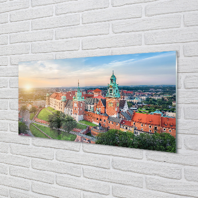 Küchenrückwand spritzschutz Krakow schloss sonnenaufgang panorama