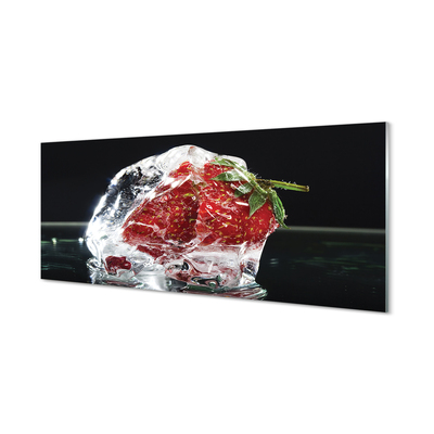 Küchenrückwand spritzschutz Erdbeeren im eiswürfel