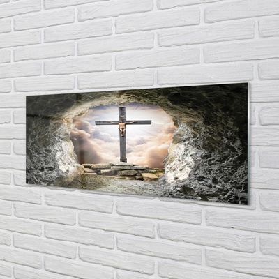 Küchenrückwand spritzschutz Kellerlicht kreuz jesus