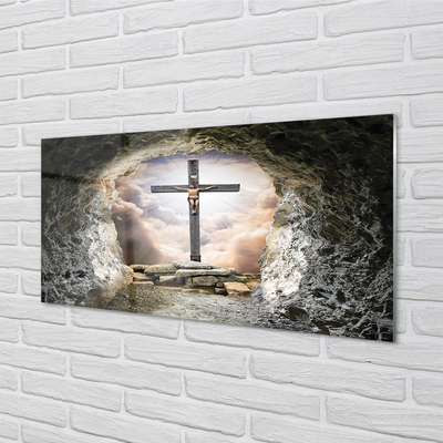 Küchenrückwand spritzschutz Kellerlicht kreuz jesus