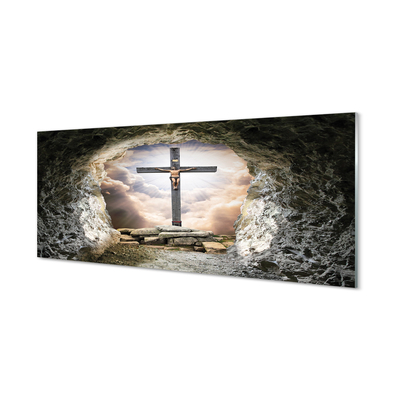 Küchenrückwand spritzschutz Kellerlicht kreuz jesus