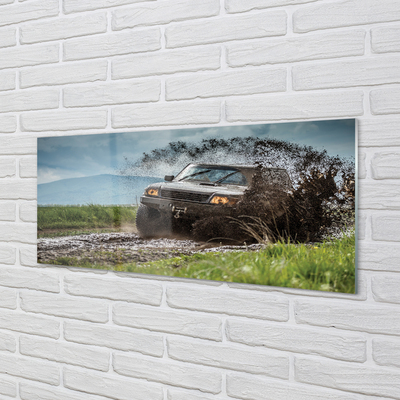 Küchenrückwand spritzschutz Auto wolken berge feld