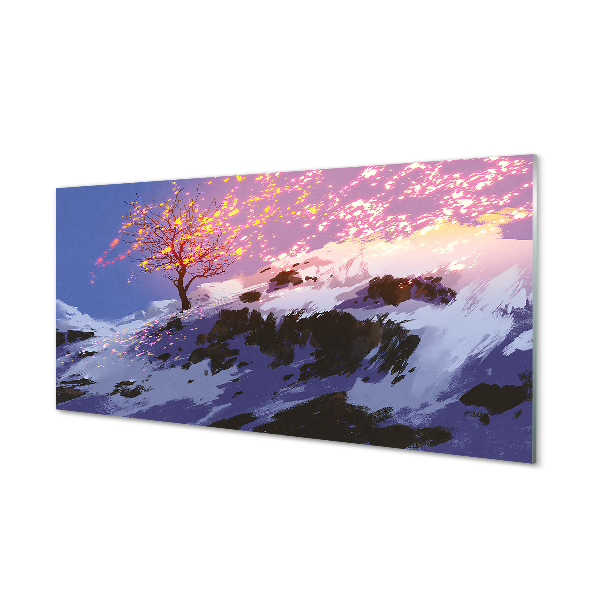 Küchenrückwand spritzschutz Die spitzen der bäume winter