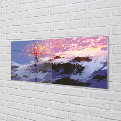 Küchenrückwand spritzschutz Die spitzen der bäume winter