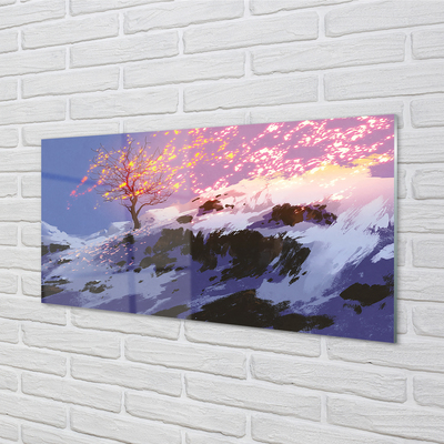 Küchenrückwand spritzschutz Die spitzen der bäume winter
