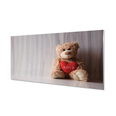 Küchenrückwand spritzschutz Herz-teddybär