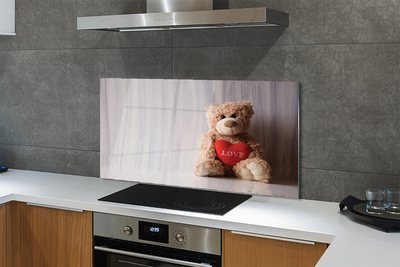 Küchenrückwand spritzschutz Herz-teddybär