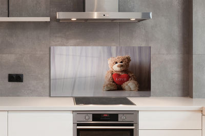 Küchenrückwand spritzschutz Herz-teddybär