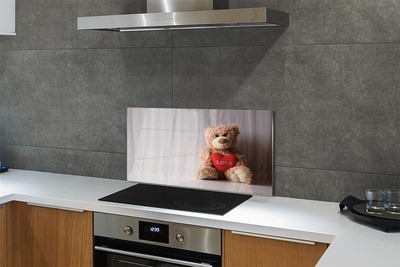 Küchenrückwand spritzschutz Herz-teddybär