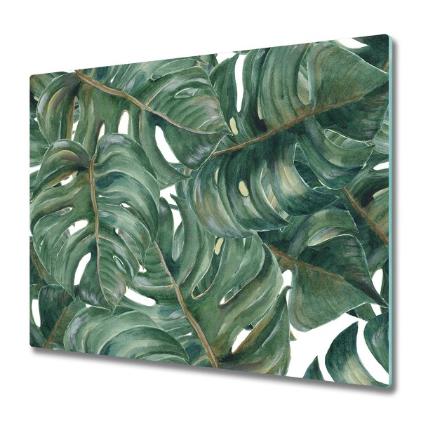 Glas Herdabdeckplatte Monstera