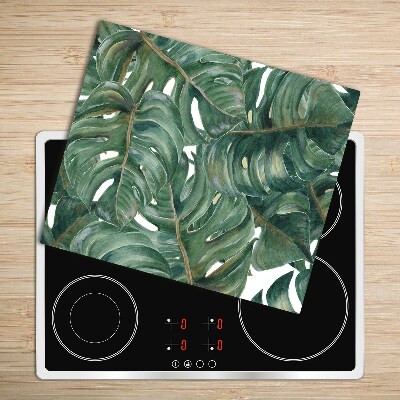 Glas Herdabdeckplatte Monstera