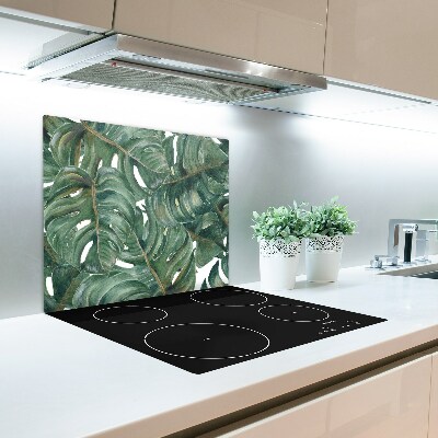 Glas Herdabdeckplatte Monstera