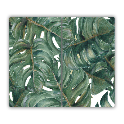 Glas Herdabdeckplatte Monstera