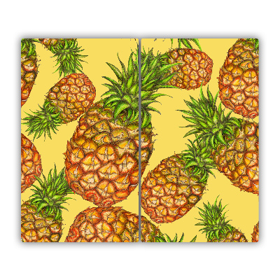 Glas Herdabdeckplatte Ananas