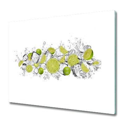 Glas Herdabdeckplatte Limette Eiswürfel