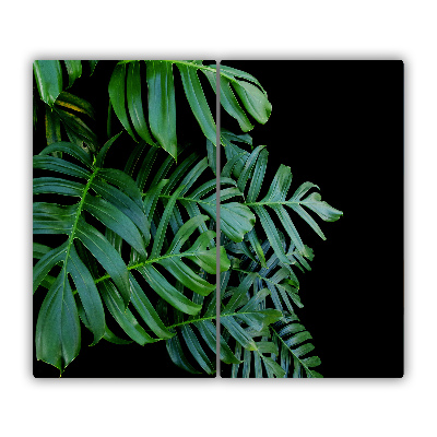 Glas Herdabdeckplatte Monstera