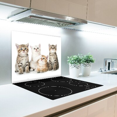 Glas Herdabdeckplatte Kleine Katzen