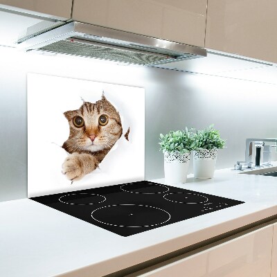 Glas Herdabdeckplatte Katze