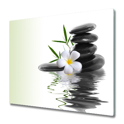 Glas Herdabdeckplatte Zen Steine