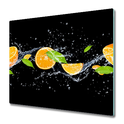 Glas Herdabdeckplatte Orangen und Wasser