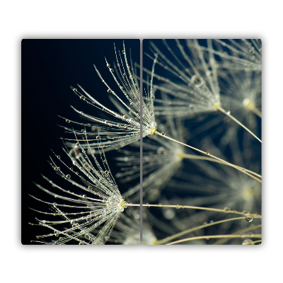 Glas Herdabdeckplatte Pusteblume