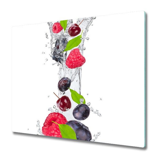 Glas Herdabdeckplatte Obst und Wasser