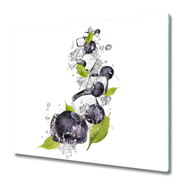 Glas Herdabdeckplatte Blaubeeren mit Eis