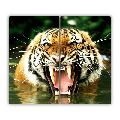 Glas Ceranfeldabdeckung Brüllender Tiger