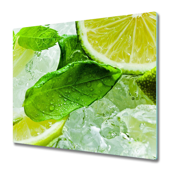 Glas Ceranfeldabdeckung Limette mit Eis