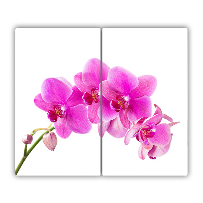 Glas Ceranfeldabdeckung Spritzschutz Rosa Orchidee