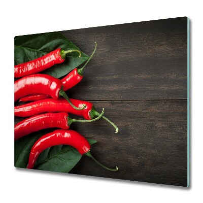 Glas Ceranfeldabdeckung Spritzschutz Chilischoten